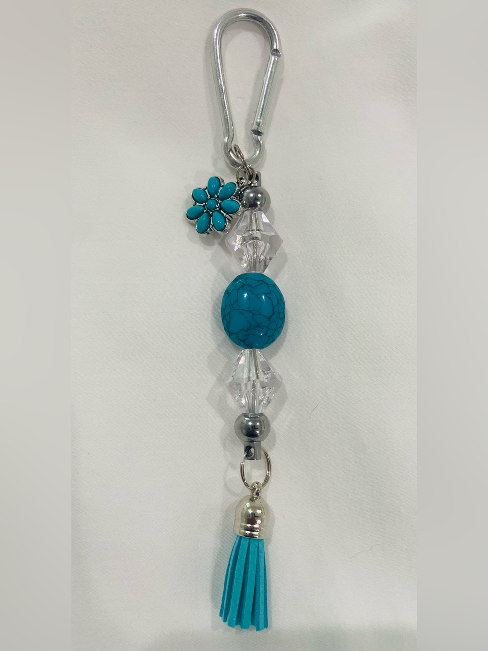 Turquoise Beaded Tassel Key/Bag Charm